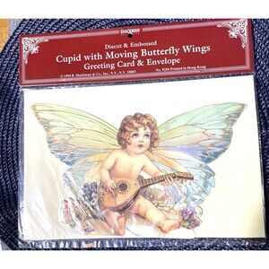 Vintage Victorian Style Fairy Card w/Envelope Mandolin